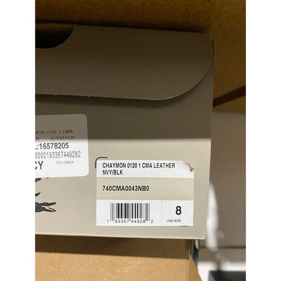 Lacoste Mens Chaymon 0120 Round Toe Lace up Sneaker Shoes Navy Black Size 8M NIB - Picture 5 of 5